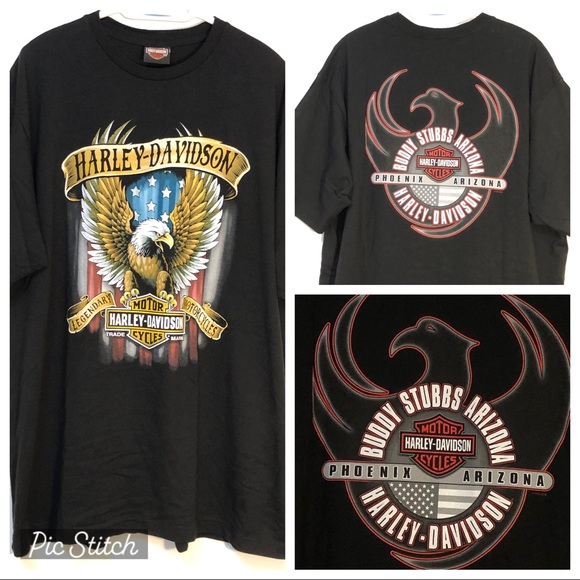 Harley-Davidson Other - HARLEY DAVIDSON MOTORCYCLES VINTAGE STYLE LOGO EAGLE BIKER TEE T SHIRT PHOENIX